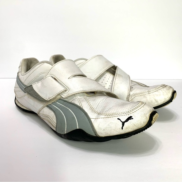 Vintage Puma Men’s Slip On Sneakers White and Gray - Picture 1 of 13